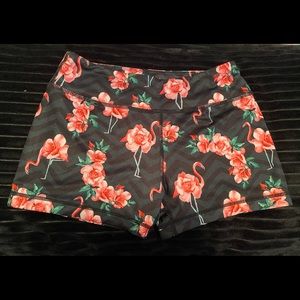 Double layer flamingo shorts